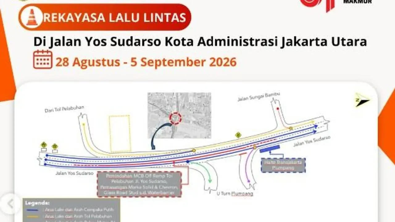 Dishub DKI Rekayasa Lalin Yos Sudarso Akibat Pergeseran Separator Jalan