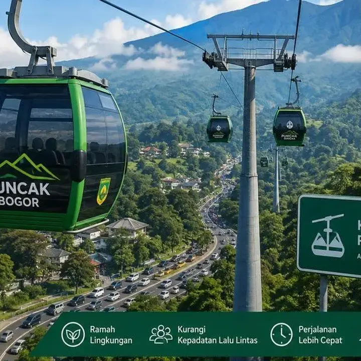 Pemkab Bogor Kaji Ulang Proyek Kereta Gantung untuk Atasi Macet Puncak
