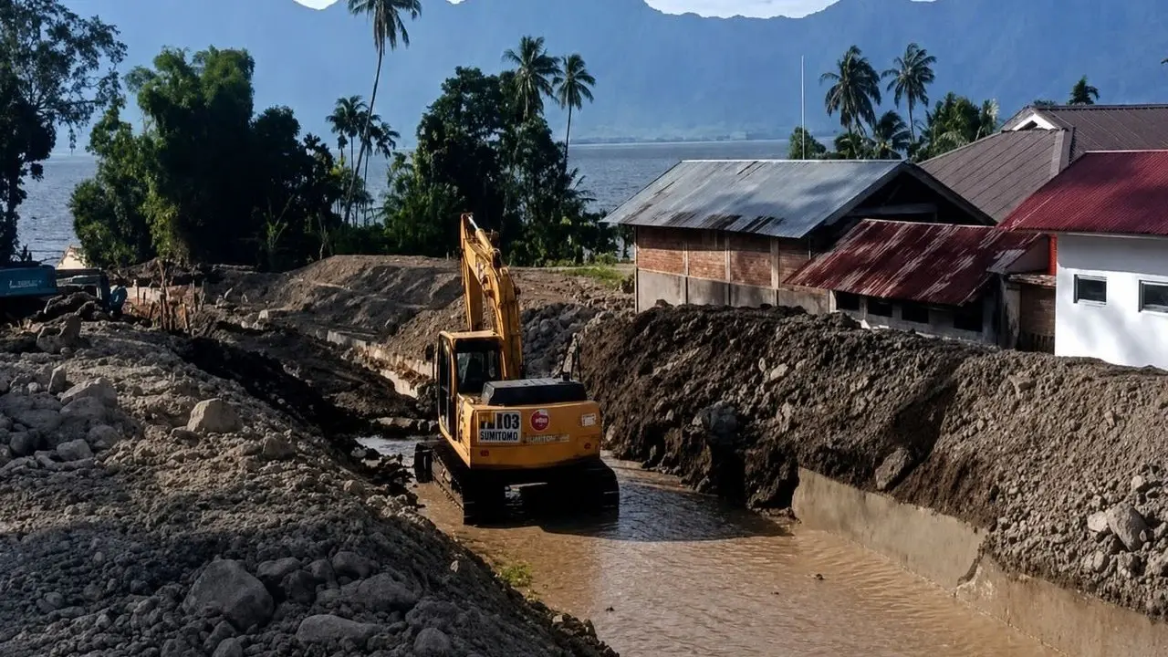 Percepatan Rehabilitasi Sungai dan Irigasi Pascabencana Sumatera Capai 34 Persen