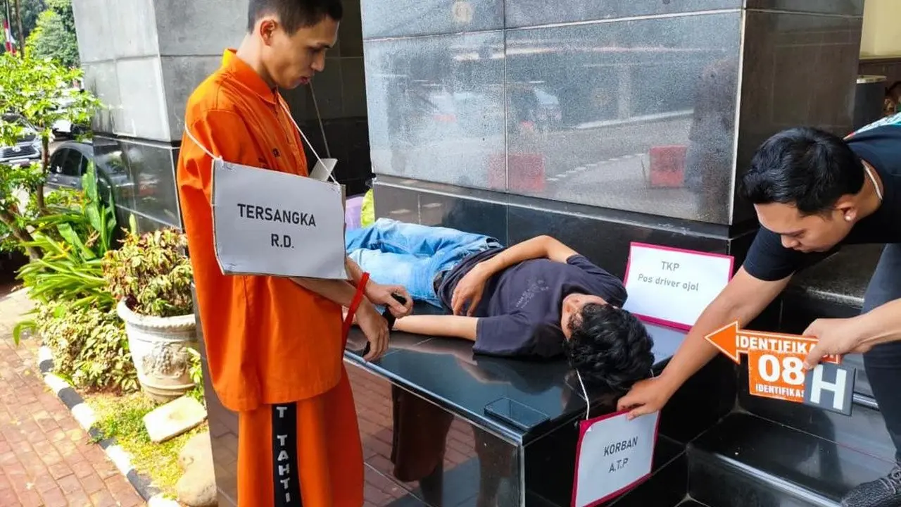 Reka Ulang 23 Adegan Ungkap Pembunuhan Sadis Driver Ojol di Tangerang
