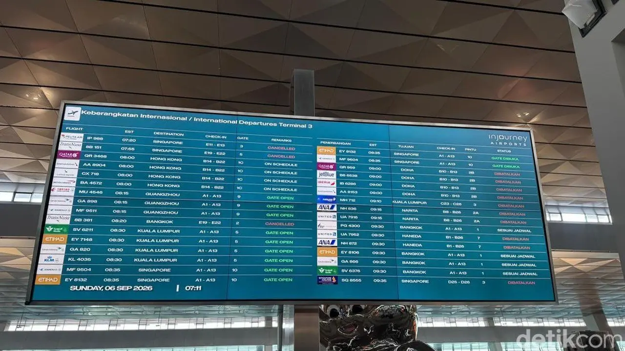 Abu Vulkanik Anak Krakatau Paksa Bandara Soekarno-Hatta Tutup, 209 Penerbangan Terdampak